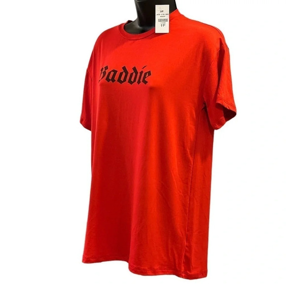 NWT Ladies Soft Touch Short Sleeve “Baddie” Sports T Shirt Size S/M. - Picture 2 of 6